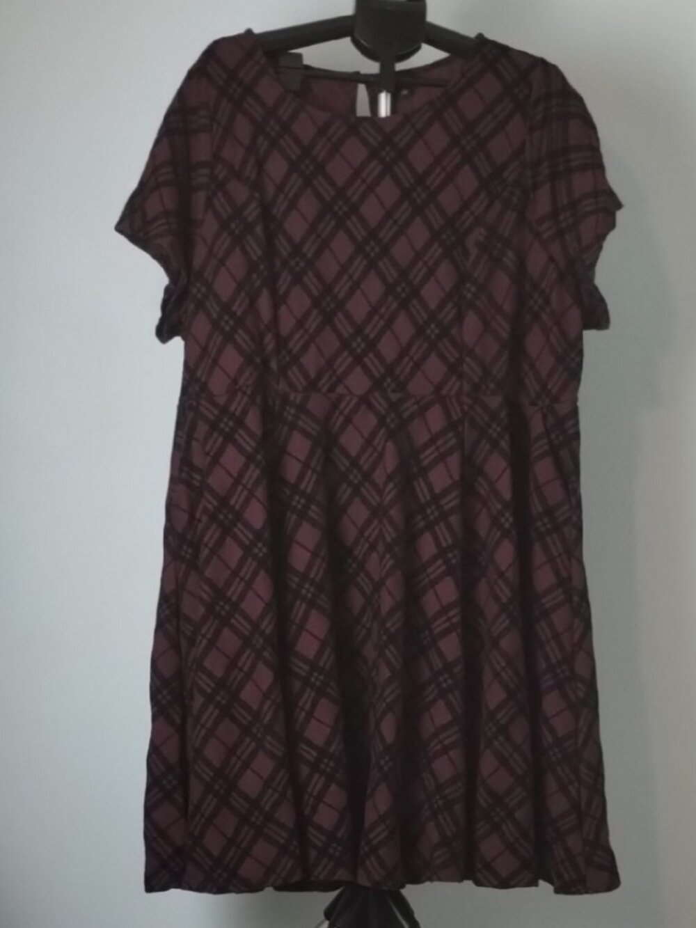Torrid Burgundy and Black Plaid Mini Dress - Picture 2 of 3